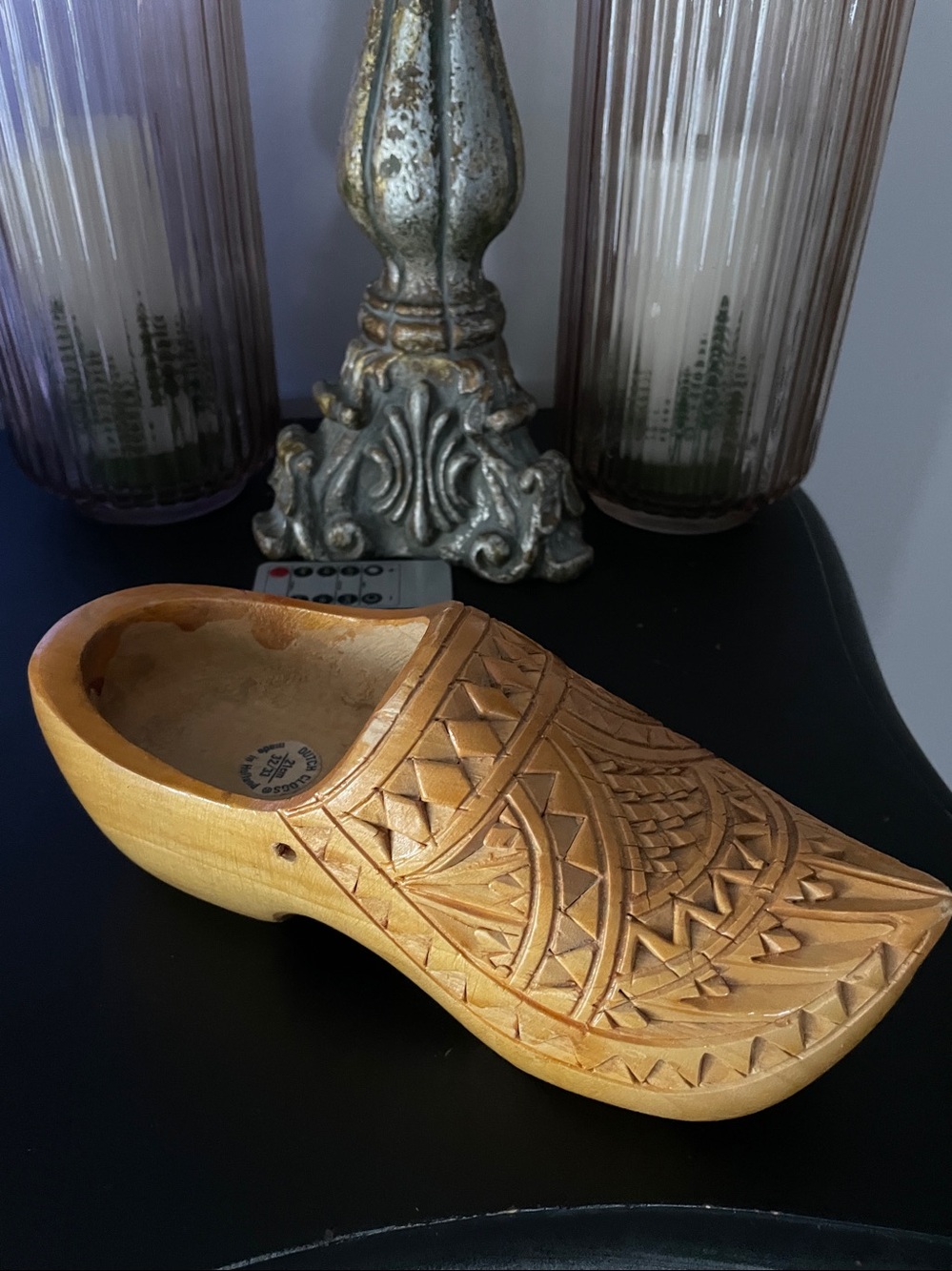 Dutch wedding Clog Carved Wooden Clog Brown EU 32/33